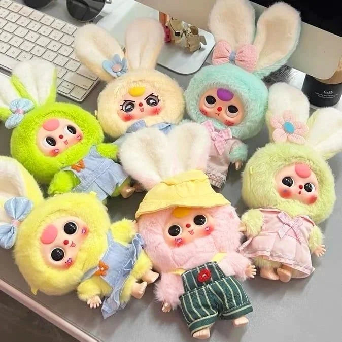 Baby Three Macaron Cute Bunny Series Plush Dolls, Blind Box